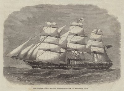 Das Hilfsschraubeneisenschiff Somersetshire für den australischen Handel von Edwin Weedon